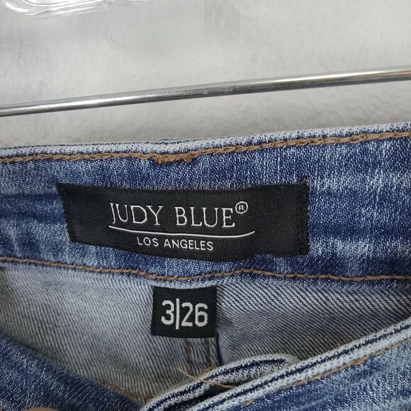 Judy Blue Maika Paisley Bandana Print Boyfriend Fit Jeans 26 Distressed - Picture 5 of 13